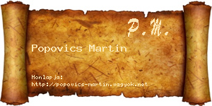 Popovics Martin névjegykártya